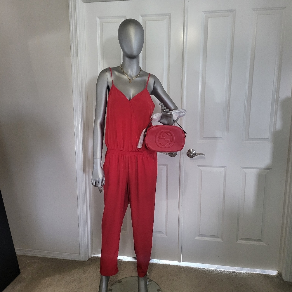 Express Red Jumpsuit - Picture 10 of 11